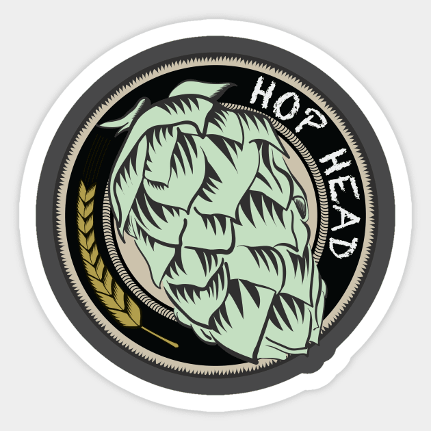 Hop Head IPA Craft Beer Art Gift Sticker by Get Hopped Apparel